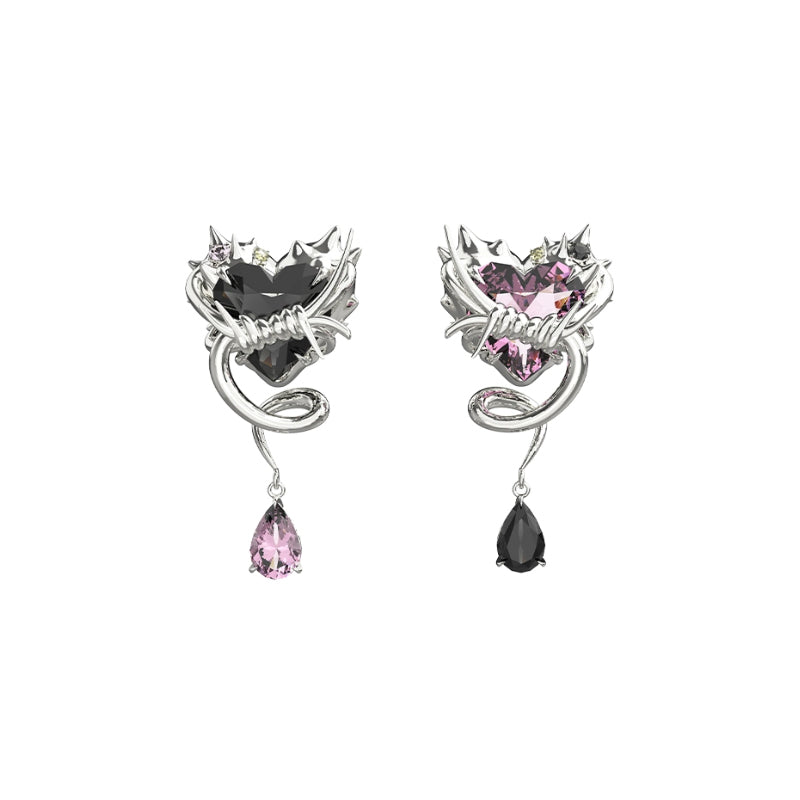 【OCTO VITA】Seal Heart Lock Love Thorn Twisted Earrings pg1558