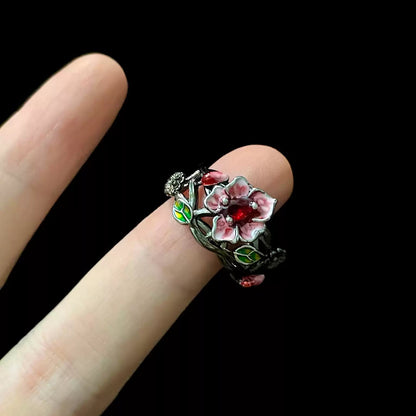 Gothic Ruby Rose Jewelry Ring