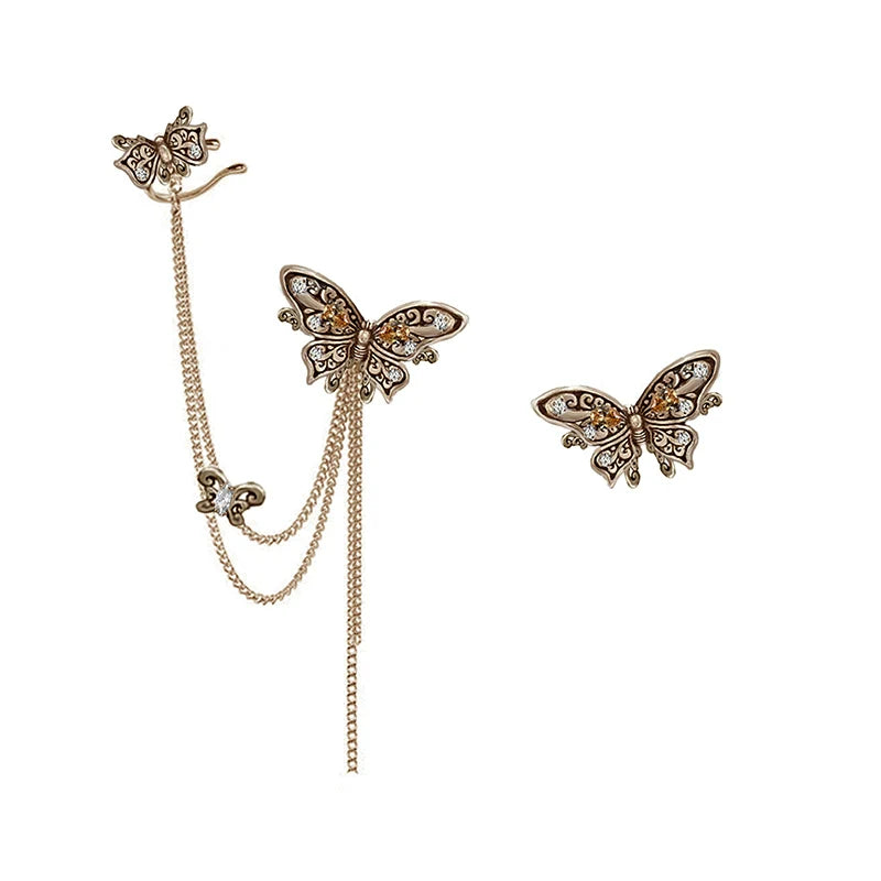 [MASW] Nostalgia Butterfly Tassel Cuff & Earrings pg1285