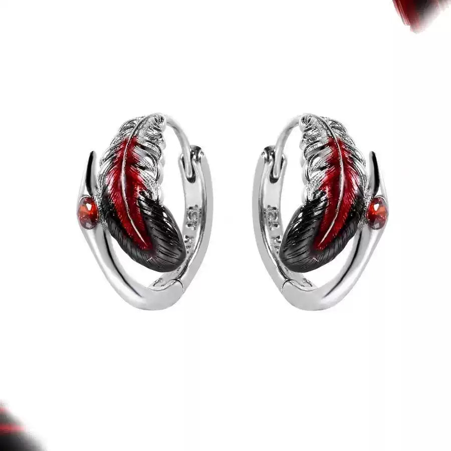 Spirit Crane Feather Earrings