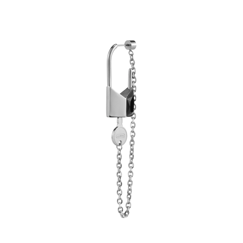 [BLACKHEAD]Interlock Chain Reaction Lock Earrings pg1020