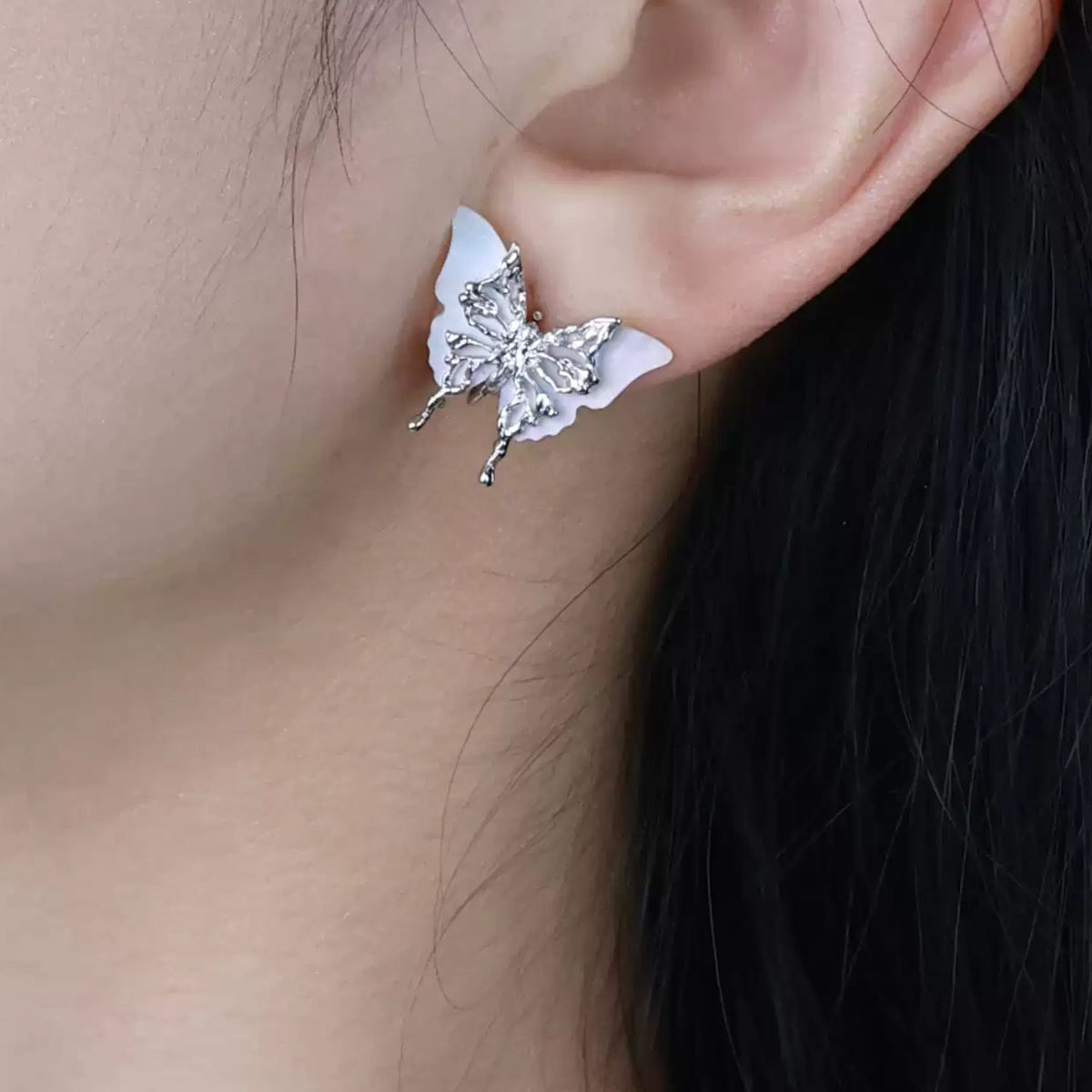 Natural Shell Butterfly Earrings