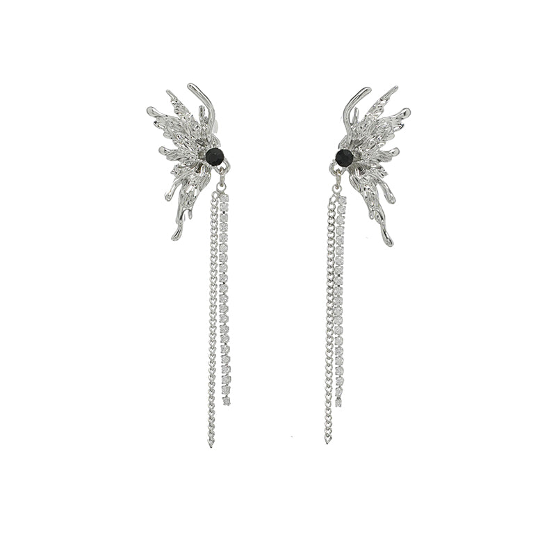 [SUMIYAKI]Biochemical Butterfly Tassel Earrings pg154