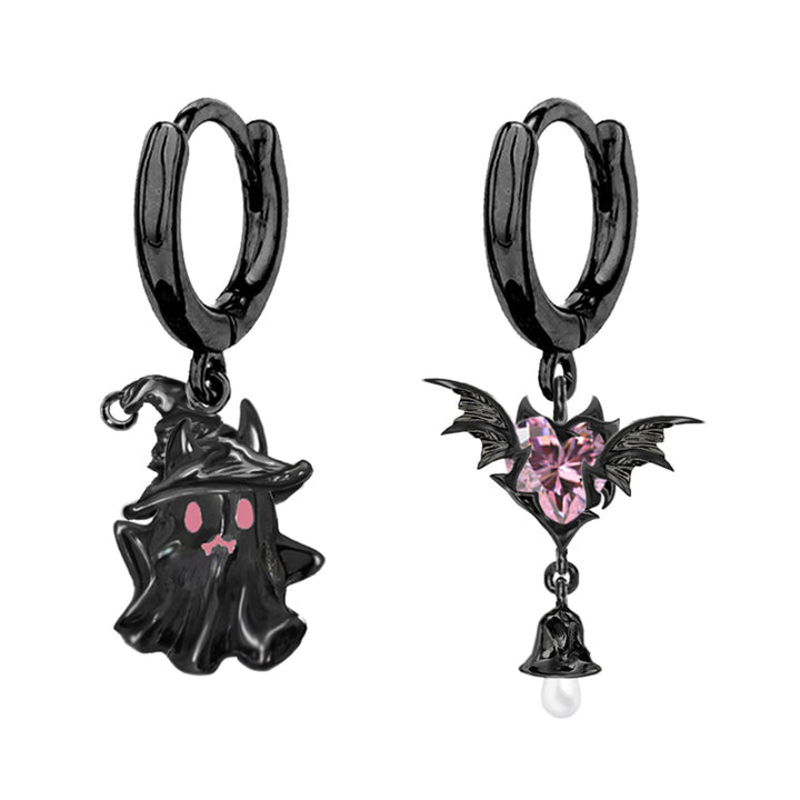 [MASW] Carnival Ghost Pink Bat Earrings pg391