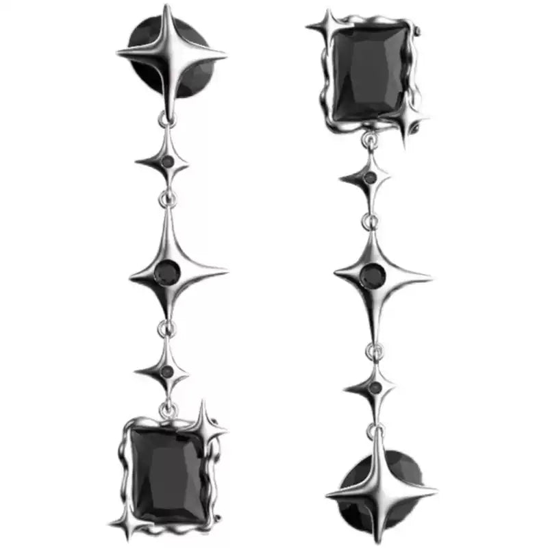 Elegant Black Star Earrings