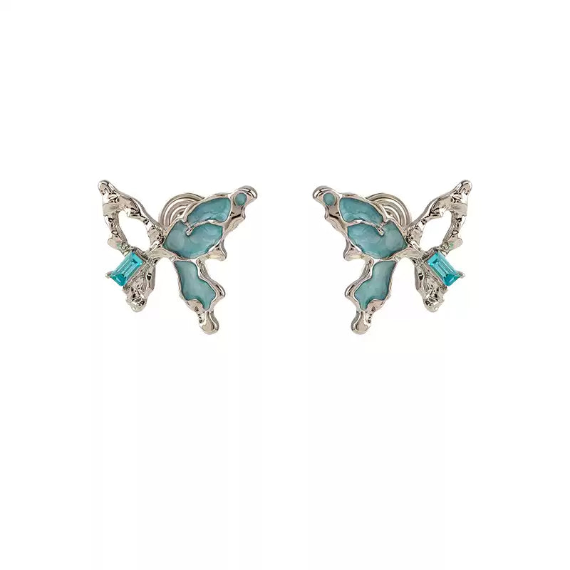 Asymmetrical Butterfly Earrings Set