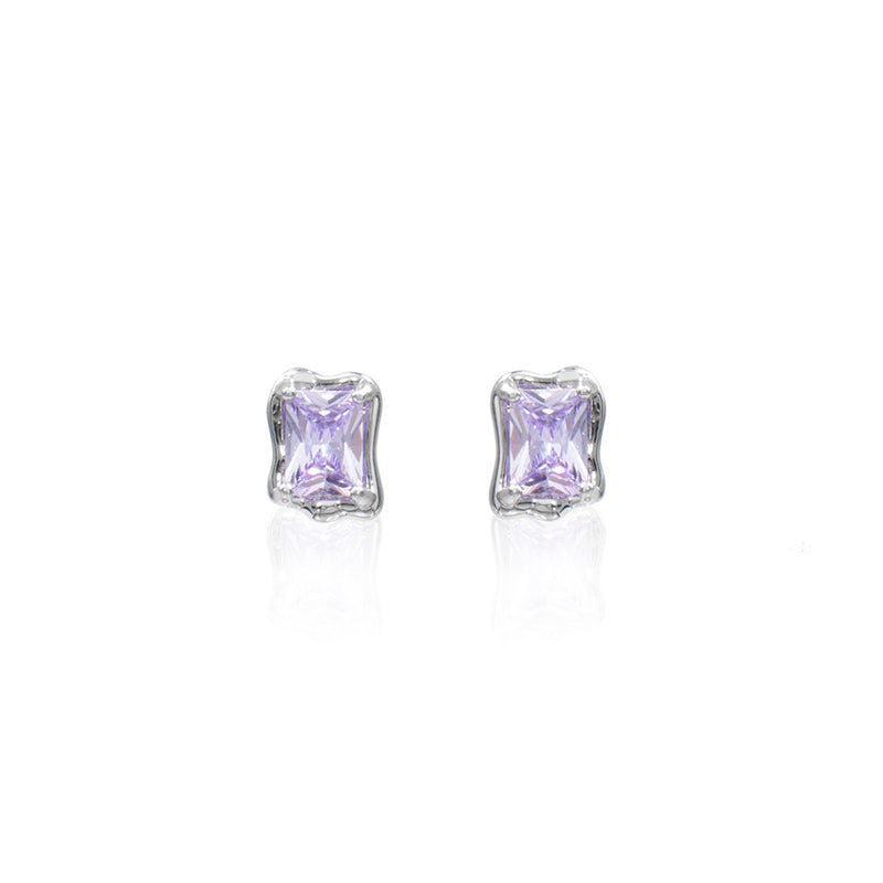 【SUMIYAKI】Small Purple Zirconia Earrings pg1635