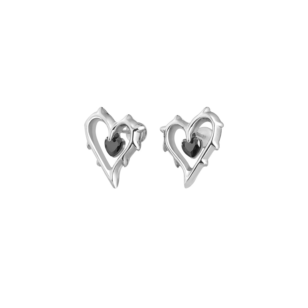 【BLACKHEAD】Lover Mini Black Heart Earrings pg1127