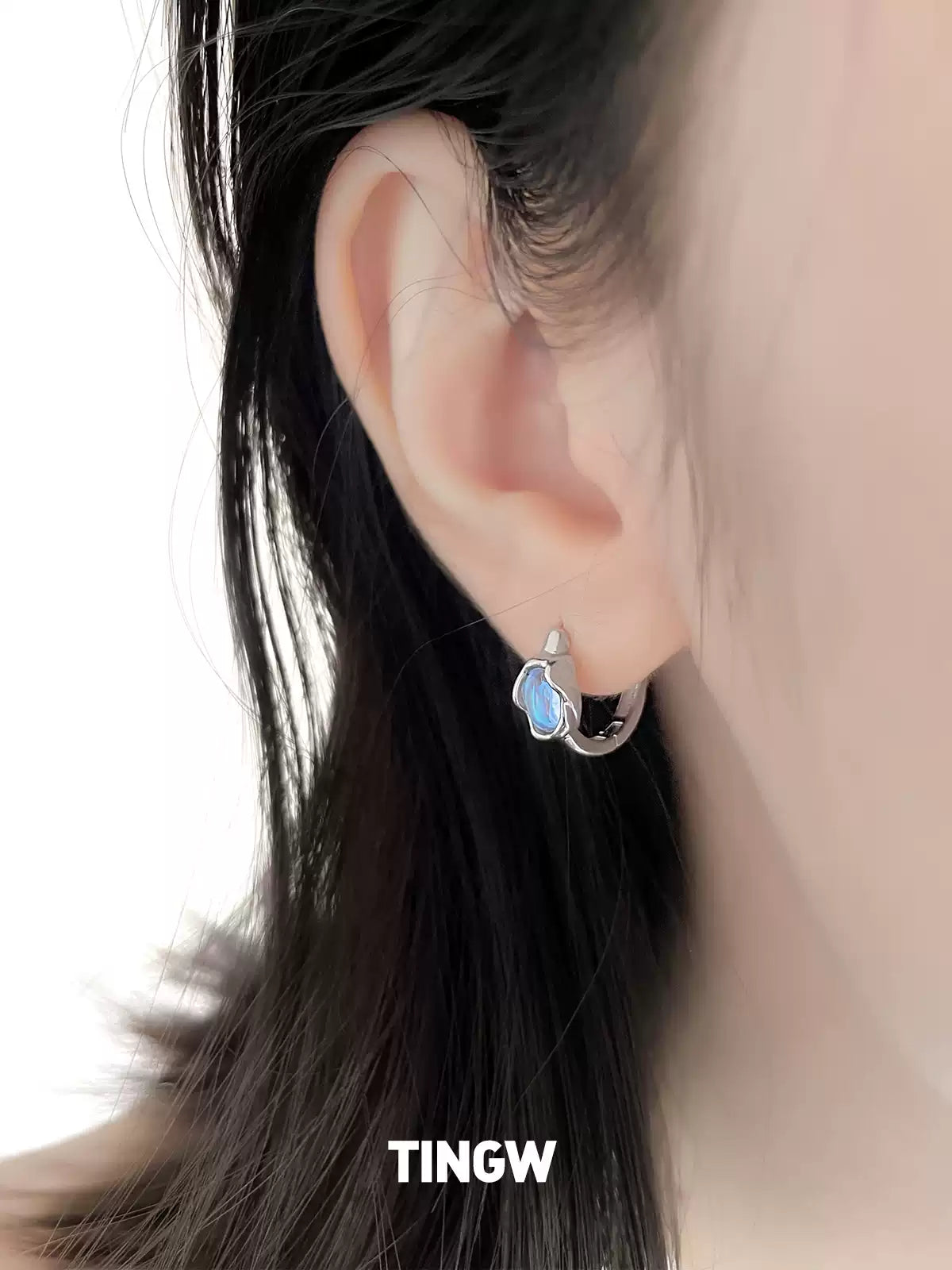Moonstone Hoop Earrings