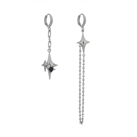 [SUMIYAKI] Astral Starburst Asymmetric Tassel Earrings pg68