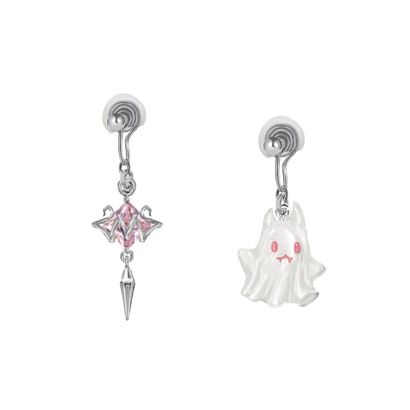 【MASW】Carnival Ghost Pink Bat Earrings01 pg392