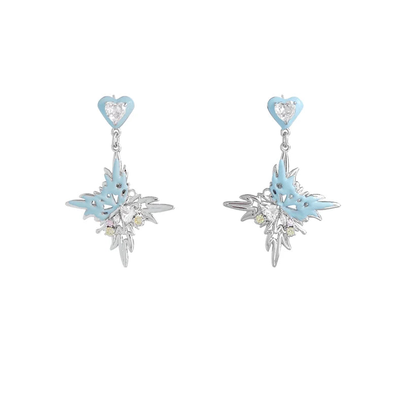 【Esak∞chi】Children's Fun Blue Butterfly Earrings pg419