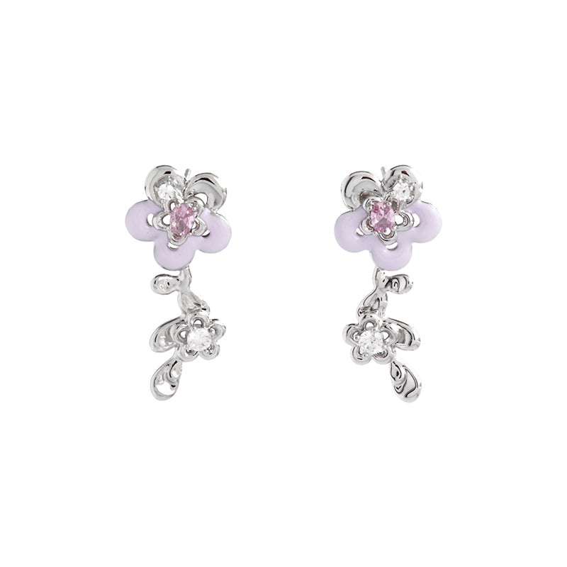 【Esak∞chi】Summer Night Murmur Purple Flower Earrings pg1797