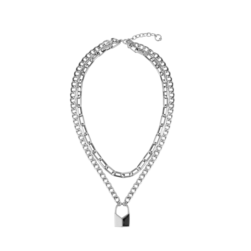 【BLACKHEAD】Interlock Chain Reaction Layer Necklace 01 pg1018