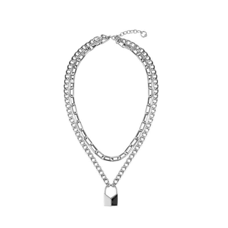 [BLACKHEAD]Interlock Chain Reaction Layer Necklace 01 pg1018