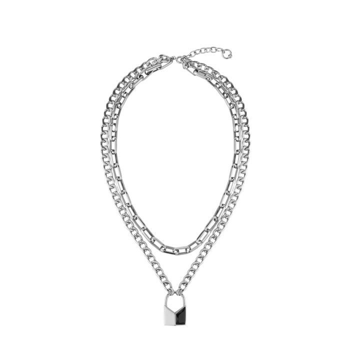 【BLACKHEAD】Interlock Chain Reaction Layer Necklace 01 pg1018