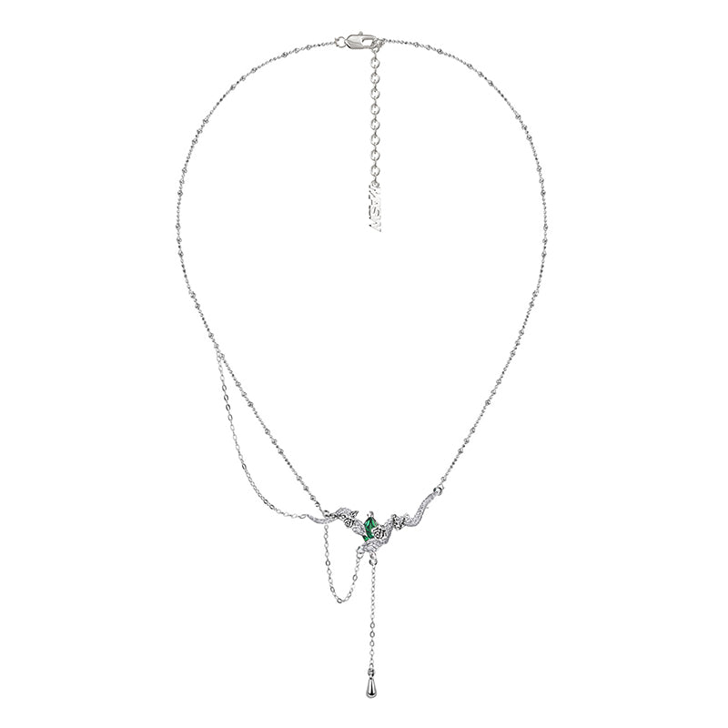 Snake Dance Rose Tassel Necklace 01
