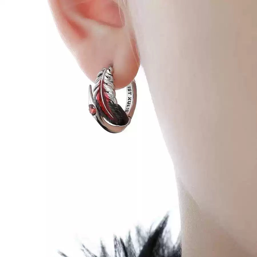 Spirit Crane Feather Earrings