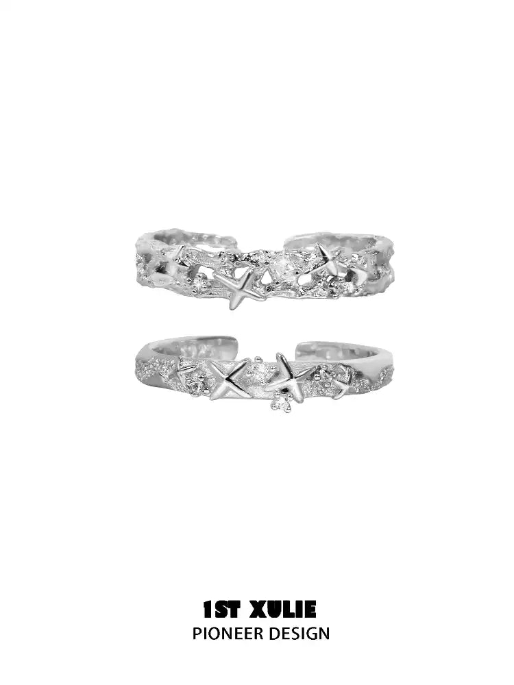 Elegant Open-Band Couple Rings