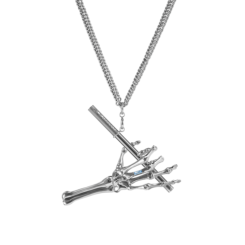 [BLACKHEAD]The X-Files Skeleton Holding Cigarette Necklace pg1869