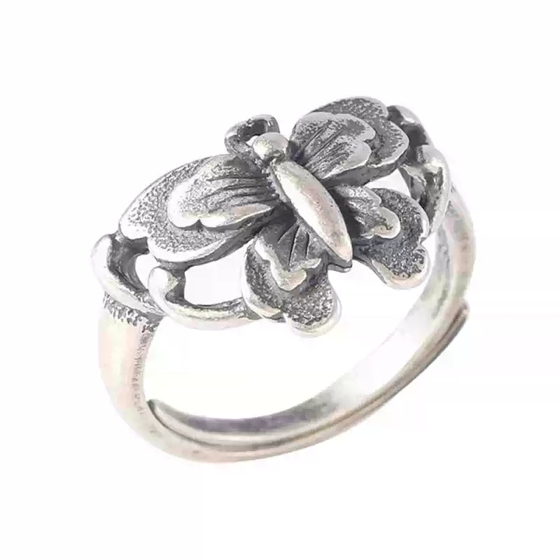 S925 Adjustable Butterfly Ring