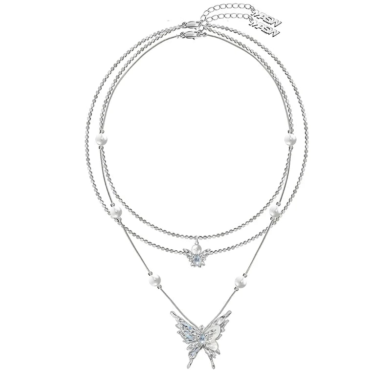 [MASW] Butterfly Dance Layer Pearl Necklace pg285