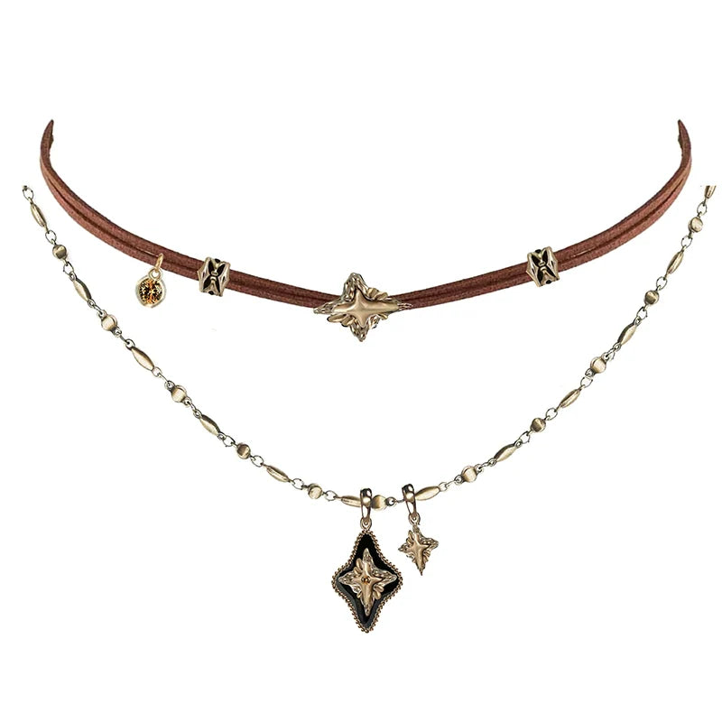 【MASW】Nostalgia Retro Star Choker & Necklace pg1295