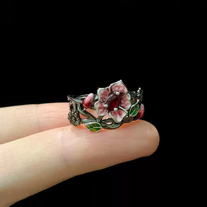 Gothic Ruby Rose Jewelry Ring