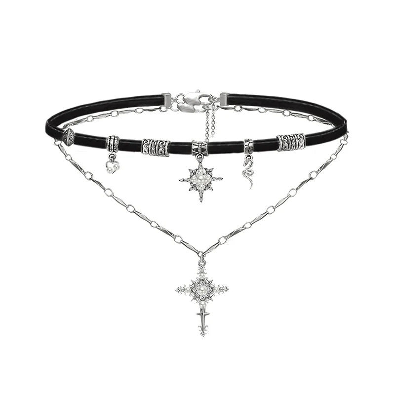 [MASW] Nostalgia Star Cross Choker and Necklace pg1305