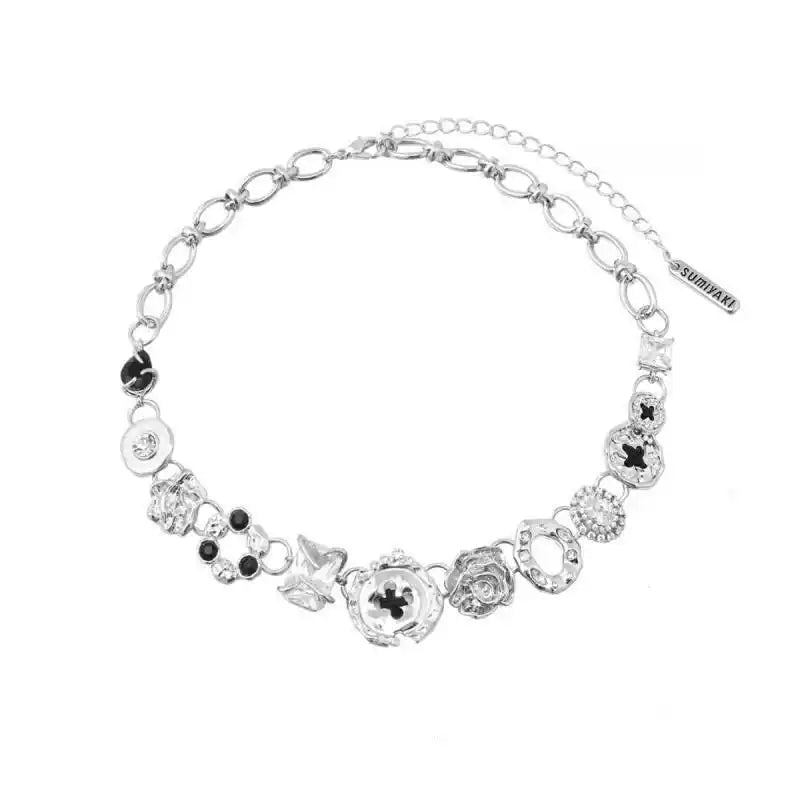 Vintage White Button Necklace