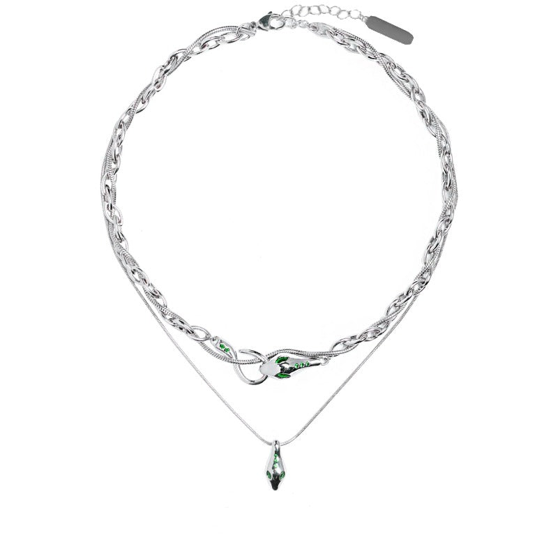 [1ST XULIE] Green Snake Necklace pg952