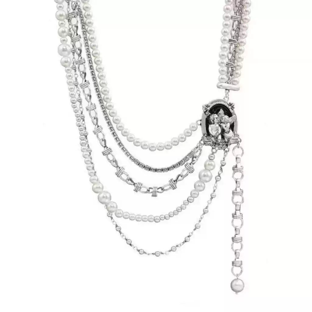 Layered Pearl Necklace Set