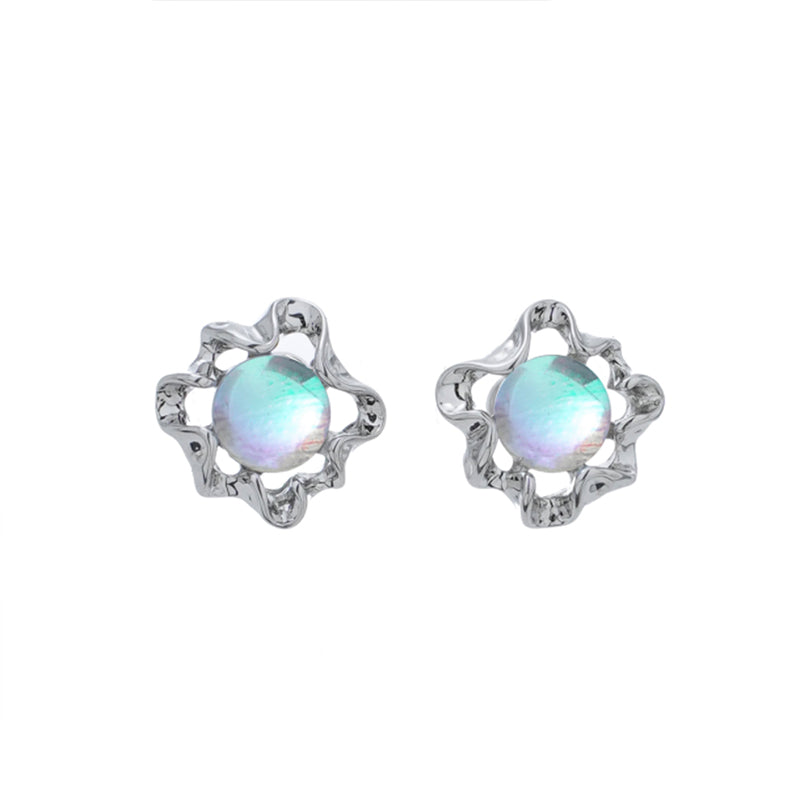 【SUMIYAKI】Lunar Eclipse Flower Moonstone Earrings pg1144