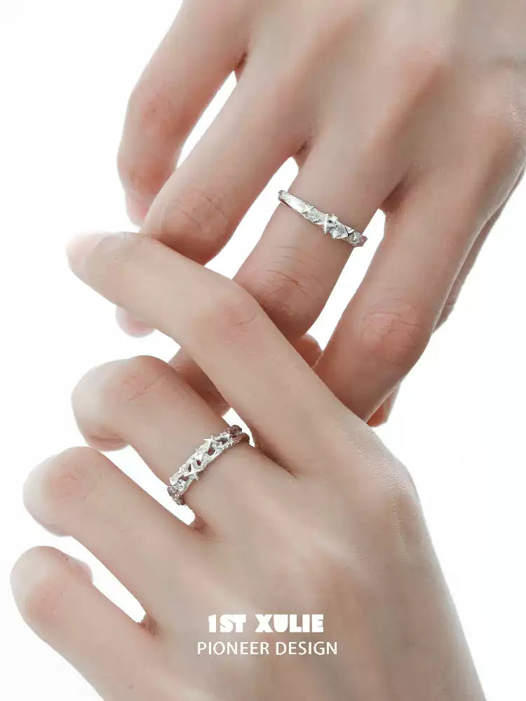 Elegant Open-Band Couple Rings