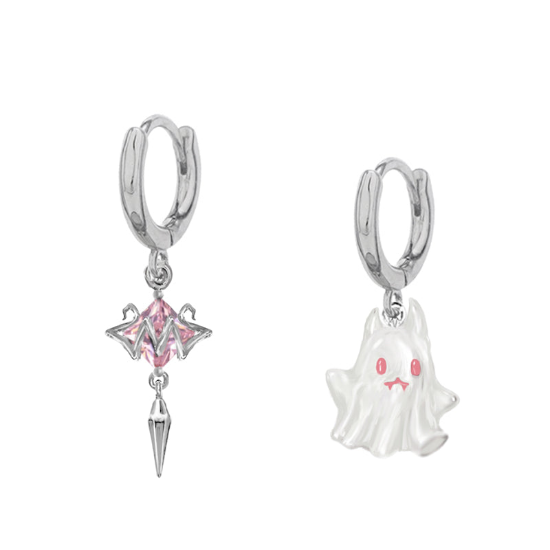 【MASW】Carnival Ghost Pink Bat Earrings01 pg392