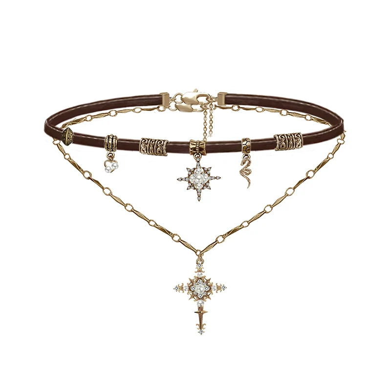 [MASW] Nostalgia Star Cross Choker and Necklace pg1305