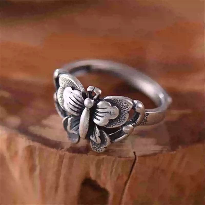 S925 Adjustable Butterfly Ring