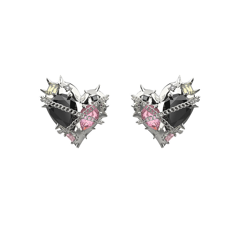 【OCTO VITA】Seal Heart Lock Love Chain Earrings pg1553