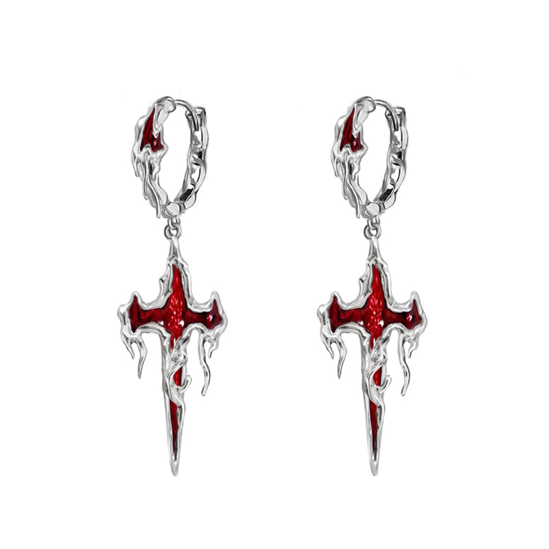 【MASW】Fearless Cross Earrings pg744