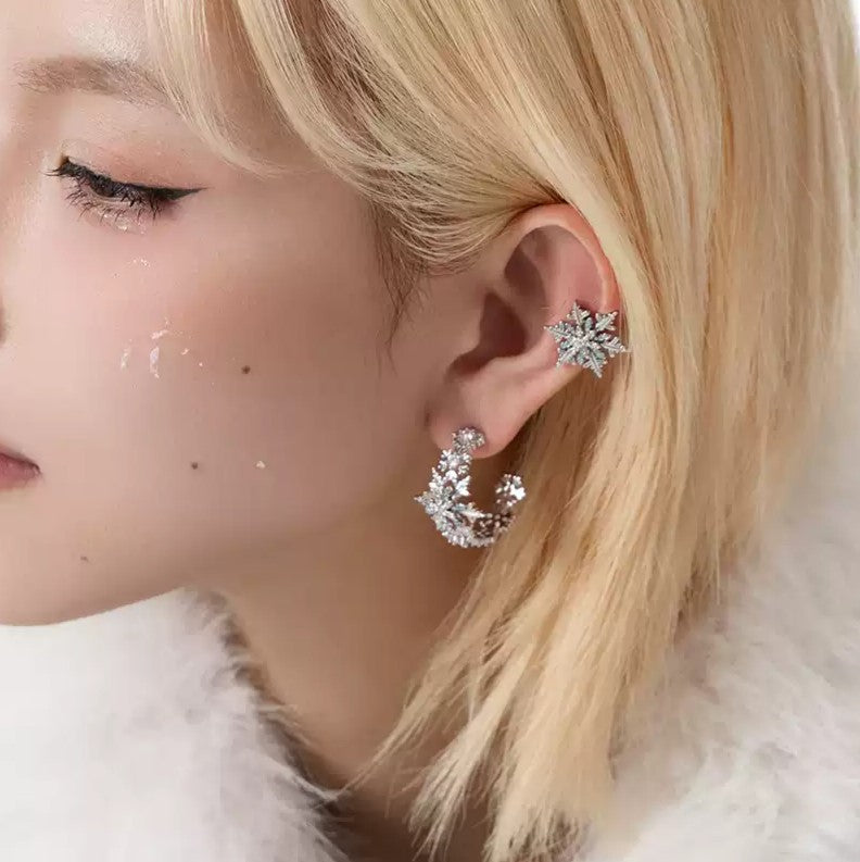 Snowflake Hoop Earrings
