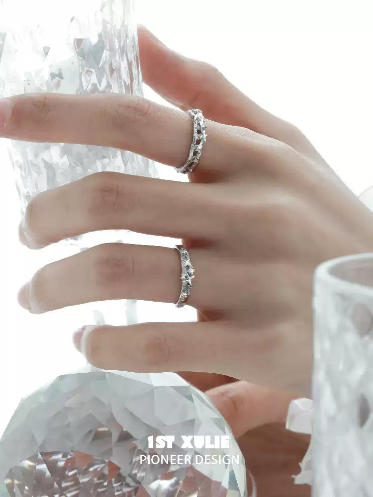 Elegant Open-Band Couple Rings