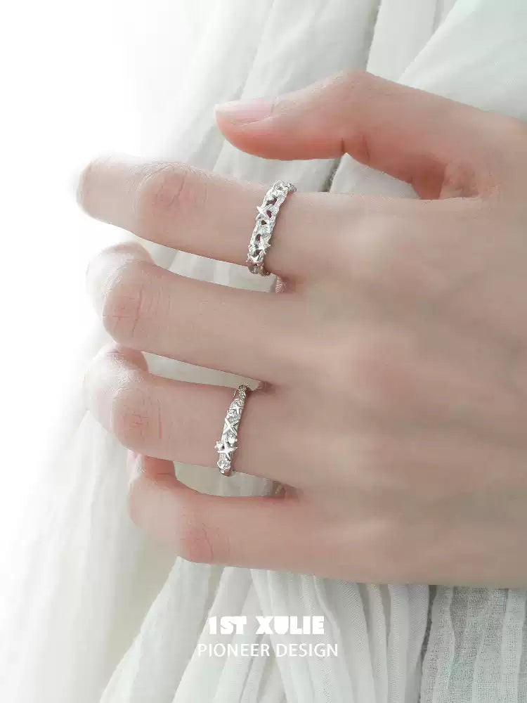 Elegant Open-Band Couple Rings