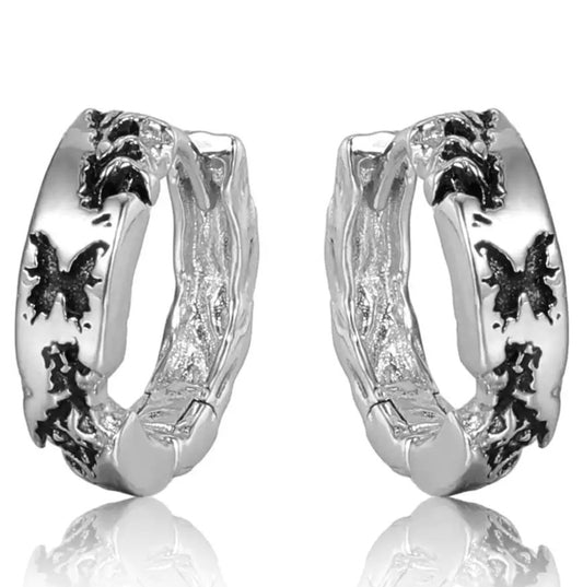 Butterfly Skeleton Hoop Earrings