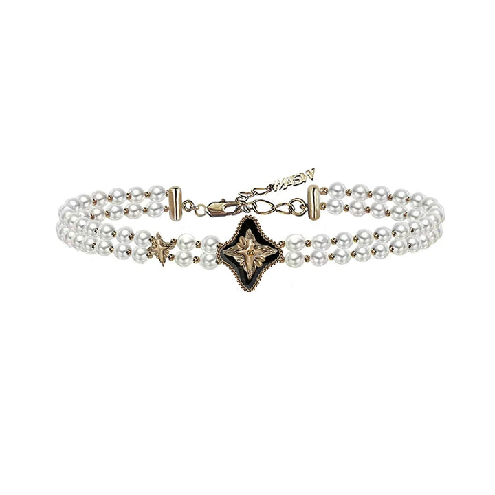 【MASW】Nostalgia Retro Pearl Star Choker pg1293