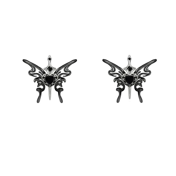 【MASW】Butterfly Dance Black Earrings pg258