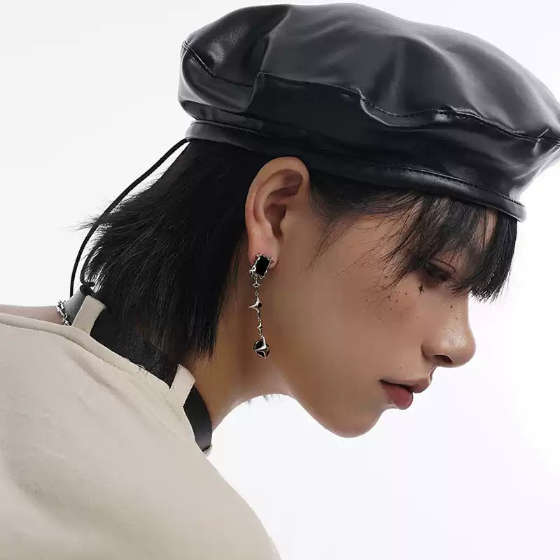 Elegant Black Star Earrings
