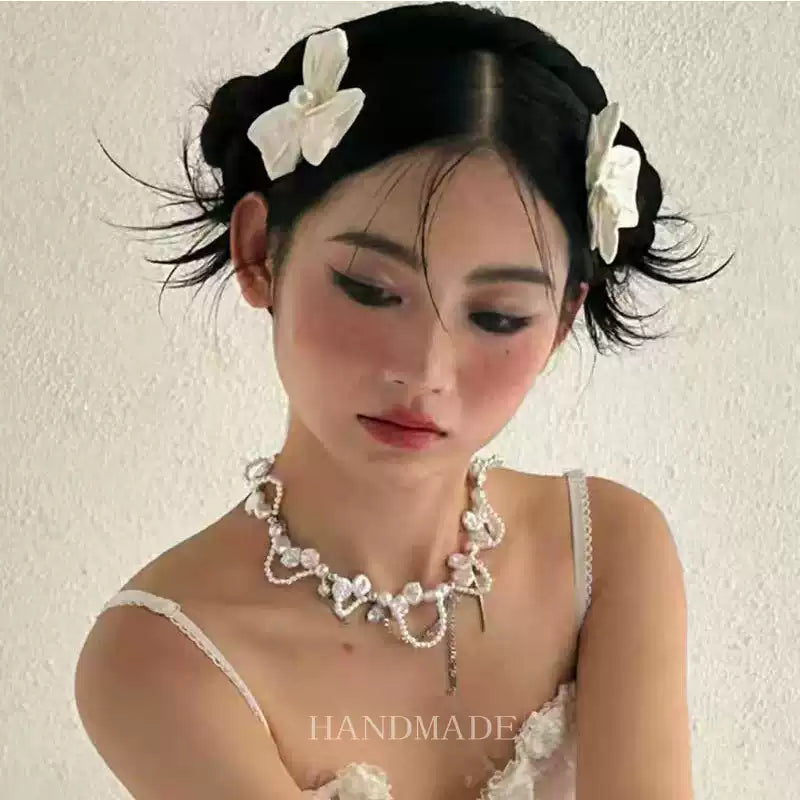 Elegant Pearl Fringe Necklace