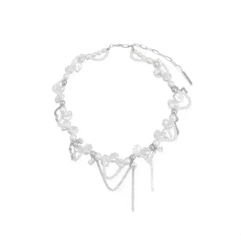 Elegant Pearl Fringe Necklace