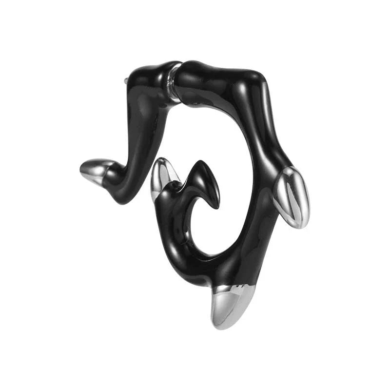 [BLACKHEAD]Dragon Tattoo Black Earrings pg611