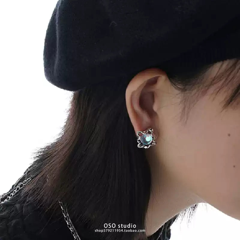 Floral Moonstone Clip-On Earrings